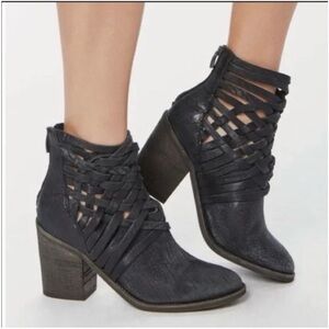 Free People Black Carrera Ankle Boots